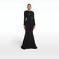 Petal Black Long Dress
