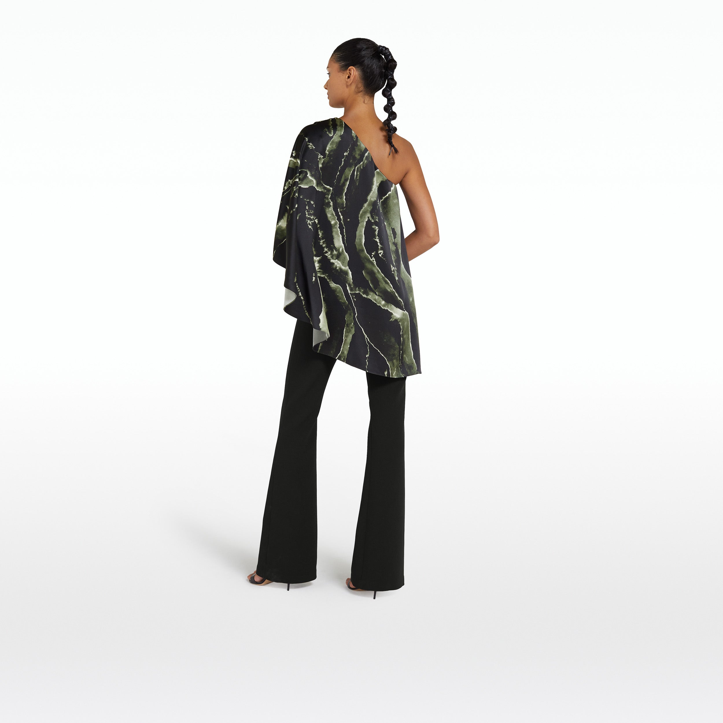 Xenia Black Marble Print Jumpsuit