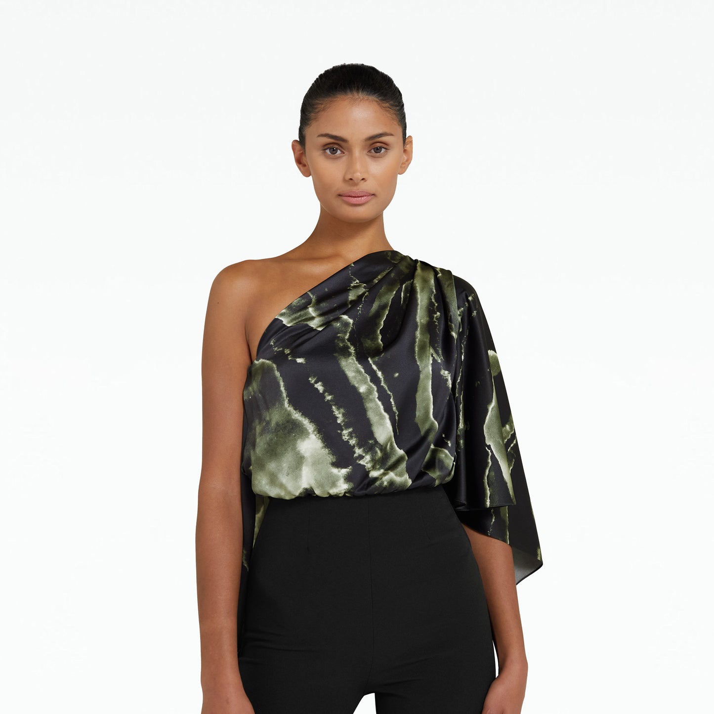 Xenia Black Marble Print Jumpsuit