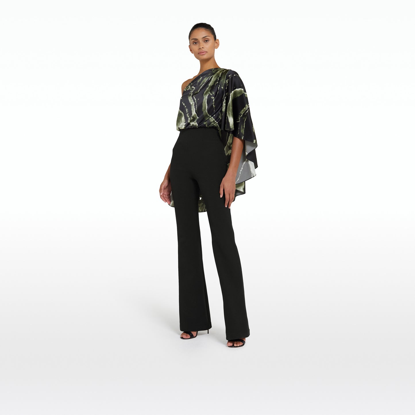 Xenia Black Marble Print Jumpsuit