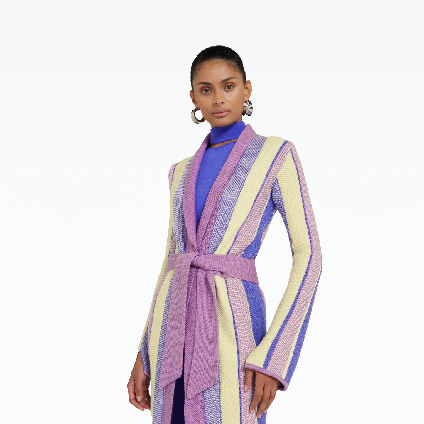 Aiko Multicolour Lupine Knit Coat