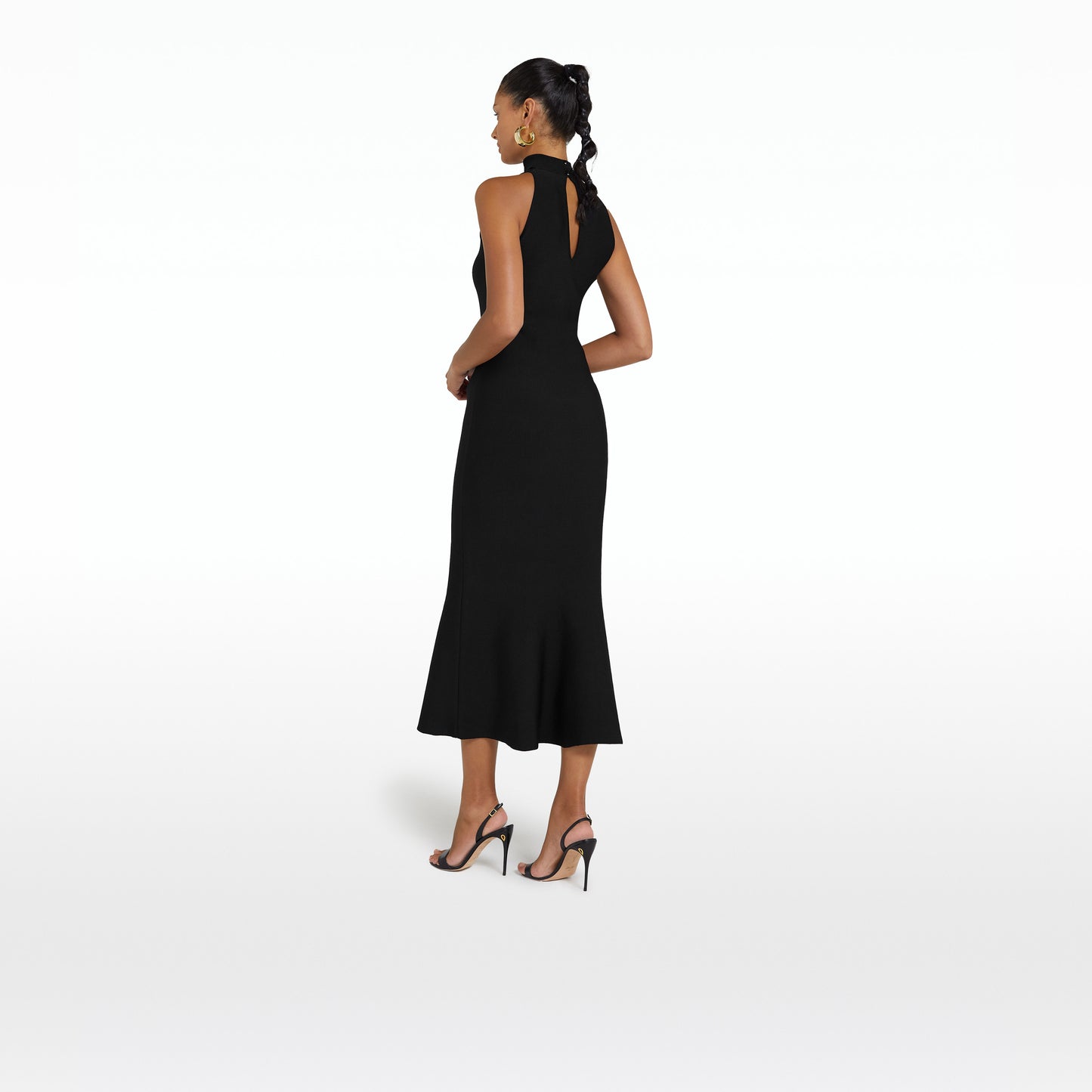 Chasca Black Knit Midi Dress
