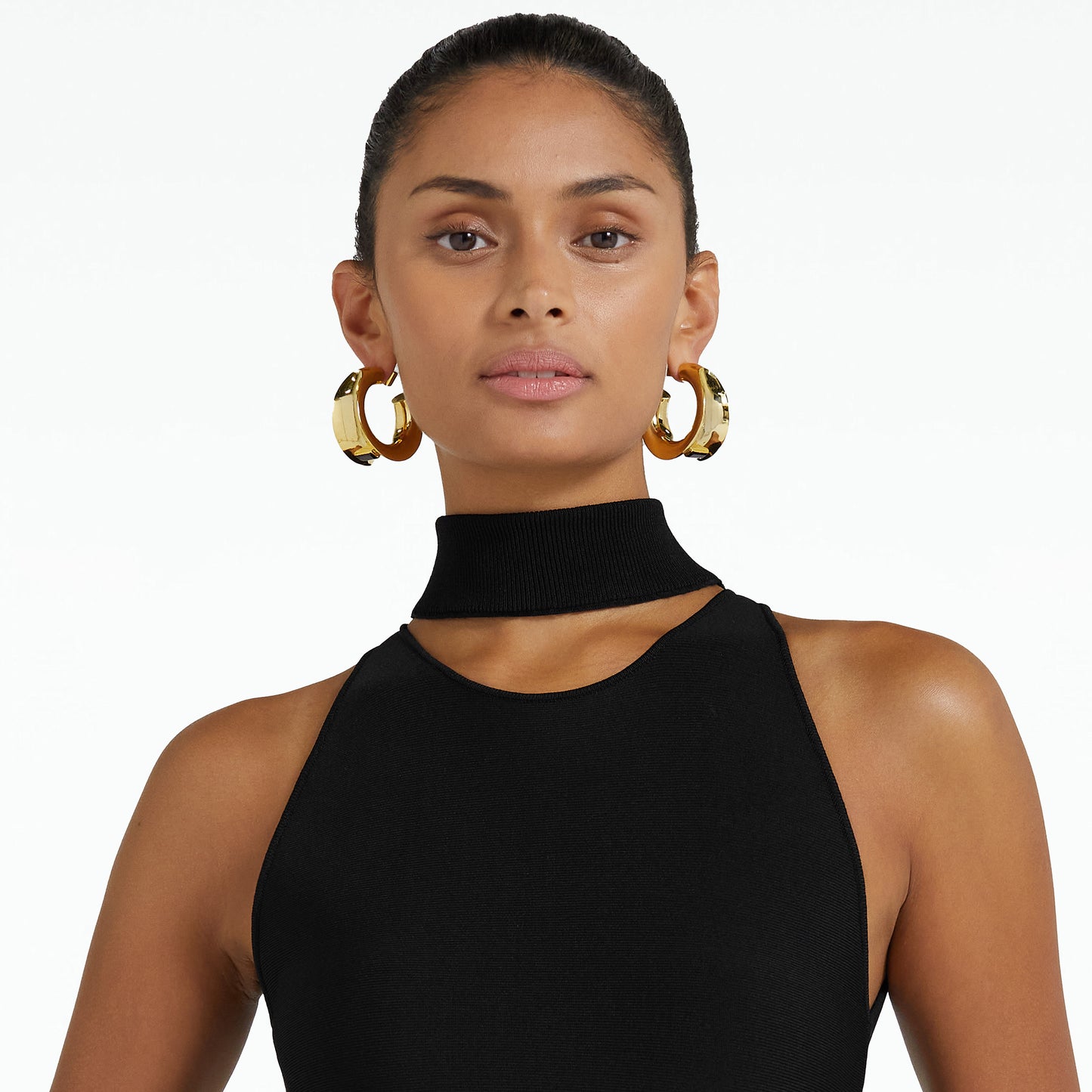Chasca Black Knit Midi Dress
