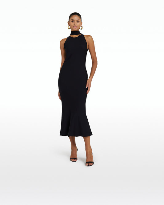Chasca Black Knit Midi Dress