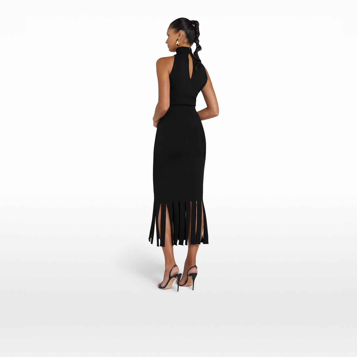 KHUNO BLACK KNIT SKIRT