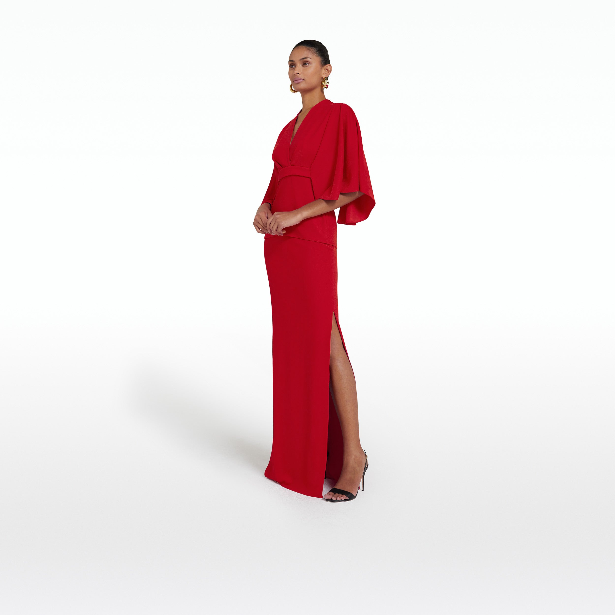 Halston heritage best sale dahlia cape gown