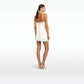 Molly Ivory Feather-Trimmed Short Dress