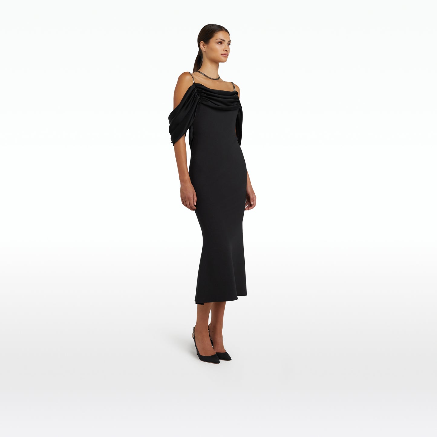 Vita Black Midi Dress
