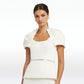 Briante Ivory Midi Dress With Embroidered Belt