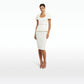 Briante Ivory Midi Dress With Embroidered Belt