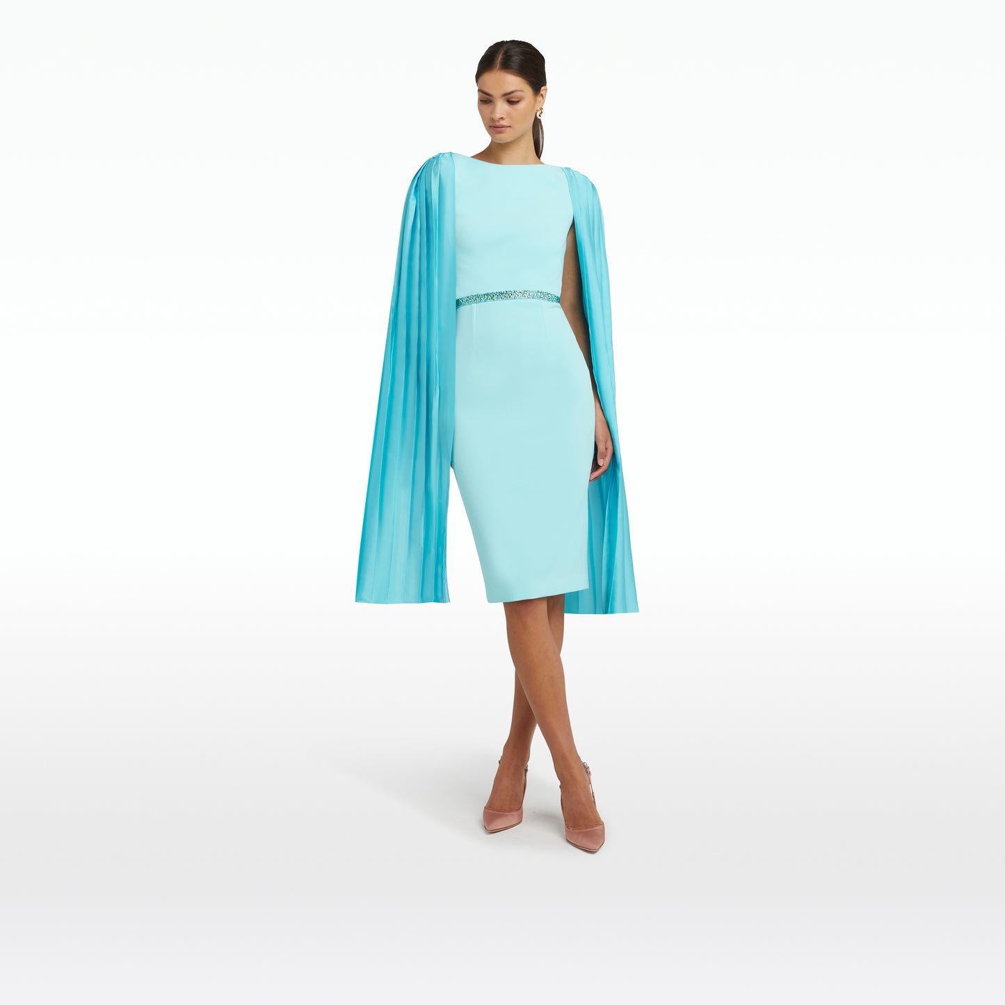 Essiah Positano Midi Dress With Embroidered Belt
