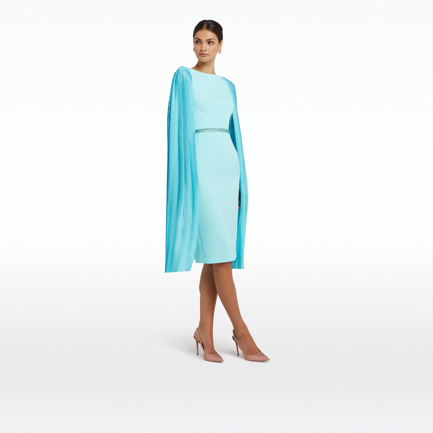Essiah Positano Midi Dress With Embroidered Belt