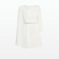 Erma Ivory Short Dress With Embroidered Belt