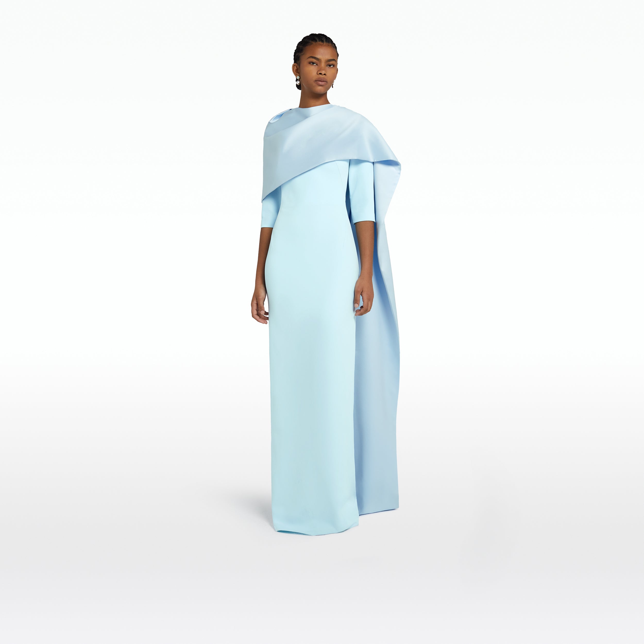 Sky blue long frock cheap