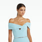 Everleigh Baby Blue Top With Embroidered Belt
