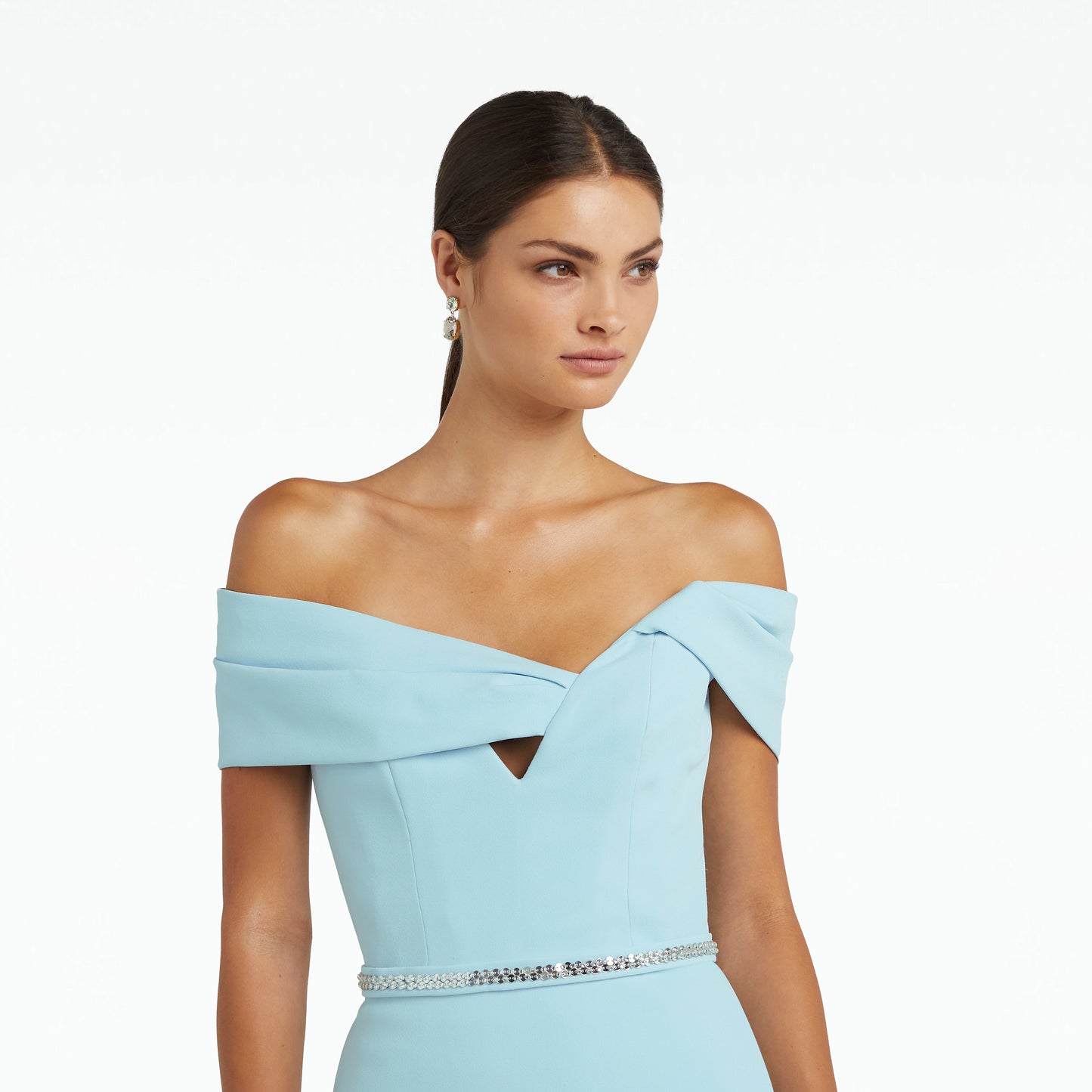 Everleigh Baby Blue Top With Embroidered Belt