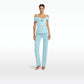 Everleigh Baby Blue Top With Embroidered Belt